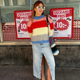 Striped Turtleneck Knitted Sweater